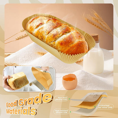 Loaf Pan Liners, 155Pcs Non-Stick Parchment Paper for Baking Bread 9x5 Inch