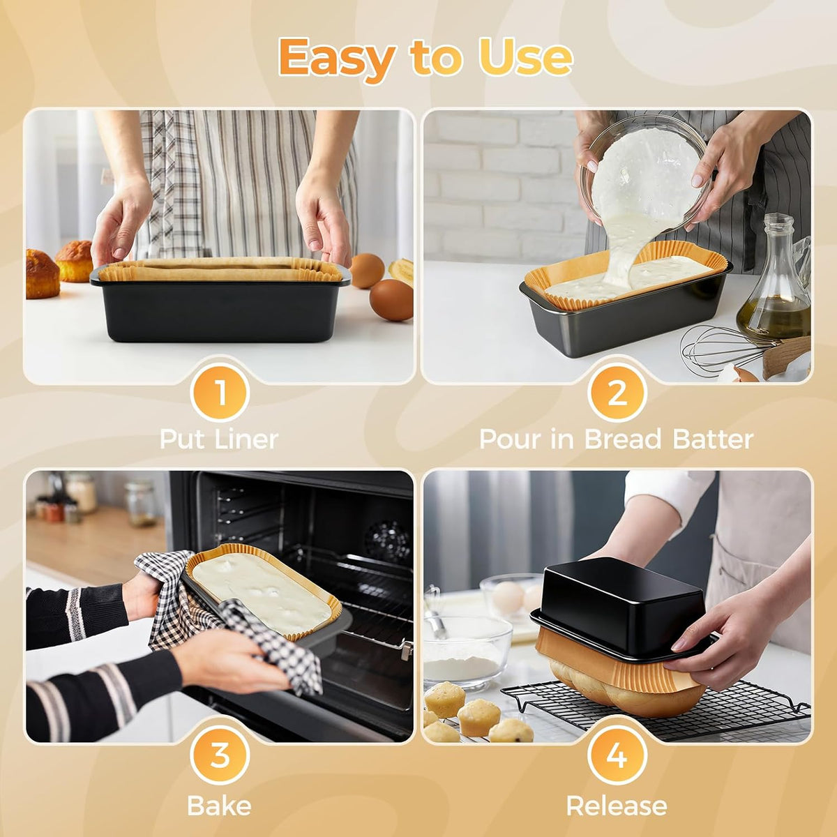 Loaf Pan Liners, 155Pcs Non-Stick Parchment Paper for Baking Bread 9x5 Inch