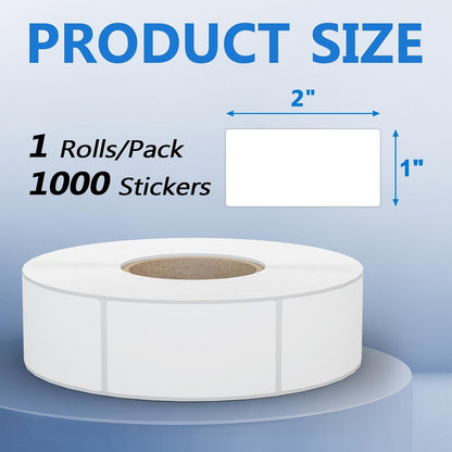 1000 Pcs 1"x2" Blank Removable Freezer Labels for Food Containers, Waterproof Food Storage Labels for Containers, Oil Resistant No-Residue Left for Kitchen Restaurants Grocery Stores Markets