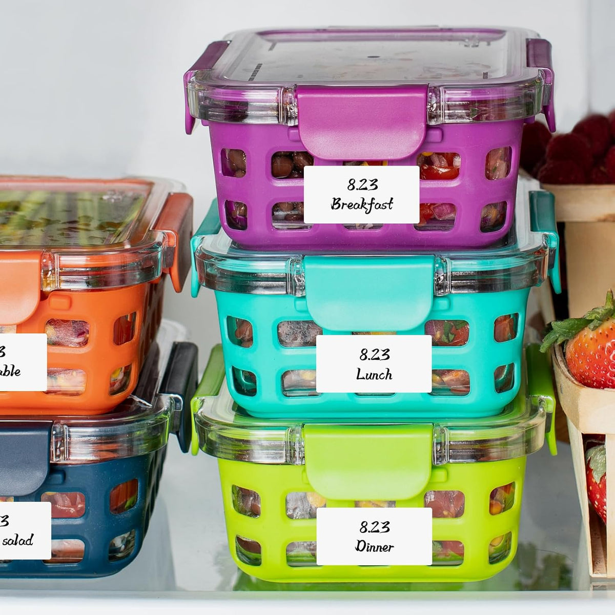 1000 Pcs 1"x2" Blank Removable Freezer Labels for Food Containers, Waterproof Food Storage Labels for Containers, Oil Resistant No-Residue Left for Kitchen Restaurants Grocery Stores Markets