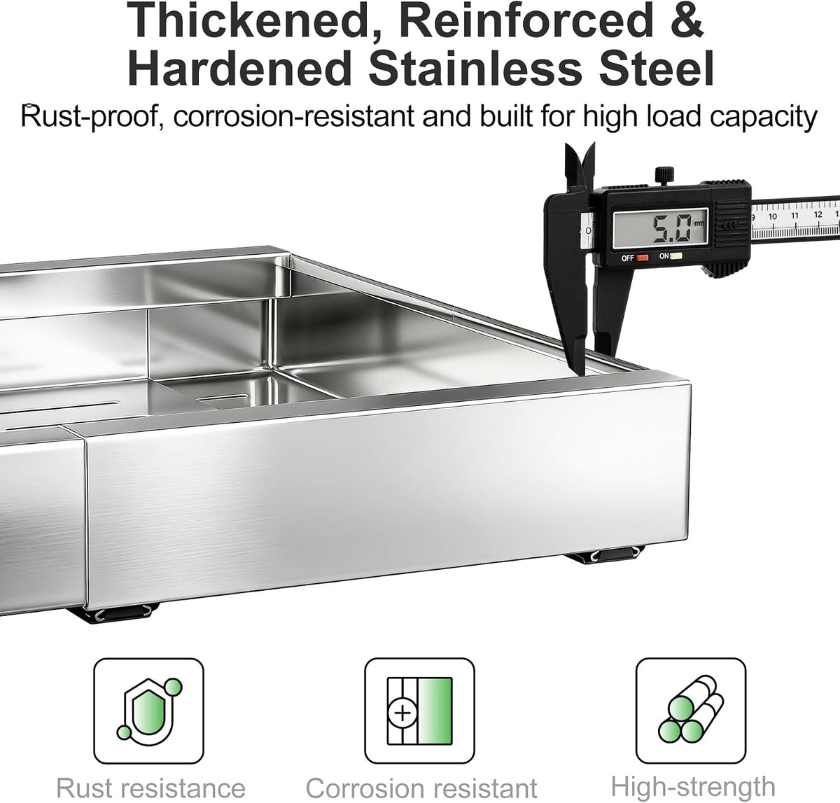 Pull out Cabinet Organizer, Expandable(12"-20") Heavy Duty Slide out Drawers Fixed with Adhesive Nano Film for Pots, Roll out Shelf Storage for Kitchen Base Cabinet Organization(White)