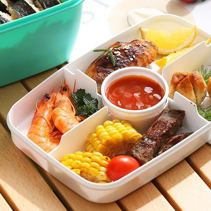 3 Pcs 68 Oz Salad Lunch Container with 4 Compartment Tray, Bento Lunch Box with Spoon & Dressing Cup, Leakproof Salad Container for Lunch, Toppings, Snacks, Fruits, BPA-Free