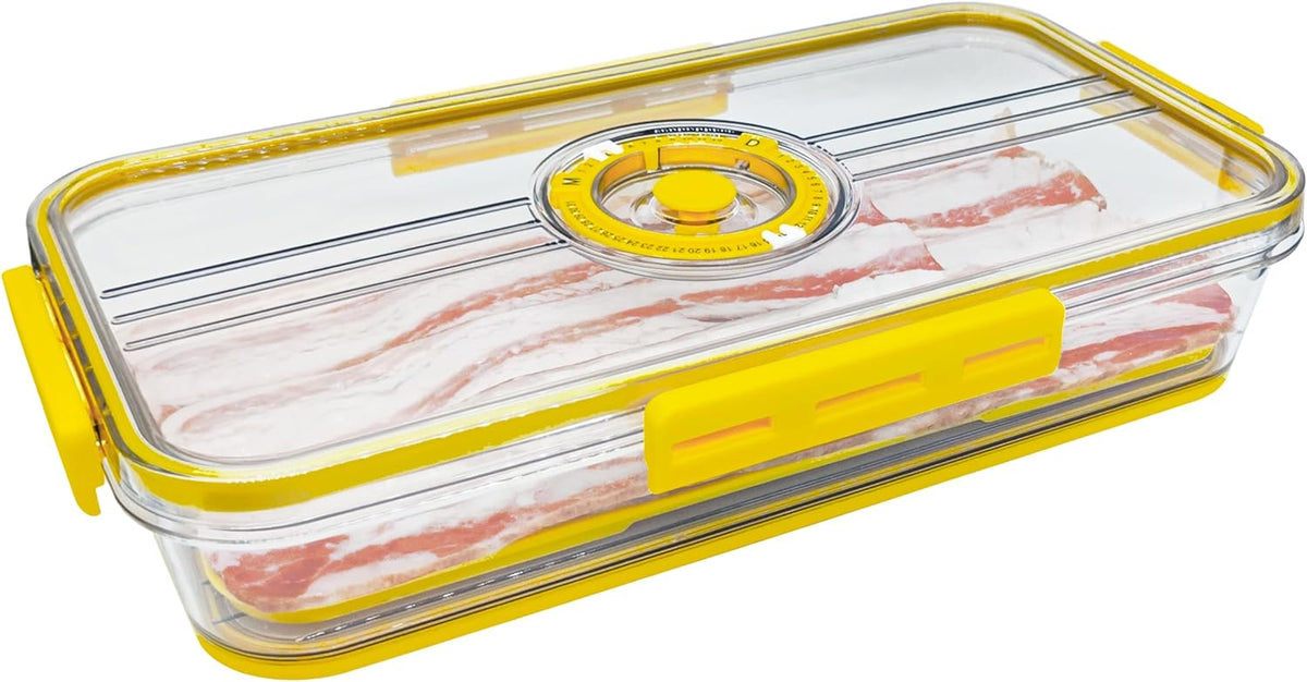 Airtight Bacon Keeper Containers with Lids, Premium Cold Cut Storage for Cheese, Deli Meat, Cookies & Meal Prep, Fridge & Freezer Safe (1 Pack)