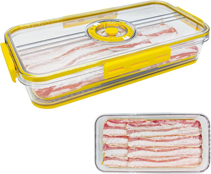 Airtight Bacon Keeper Containers with Lids, Premium Cold Cut Storage for Cheese, Deli Meat, Cookies & Meal Prep, Fridge & Freezer Safe (1 Pack)