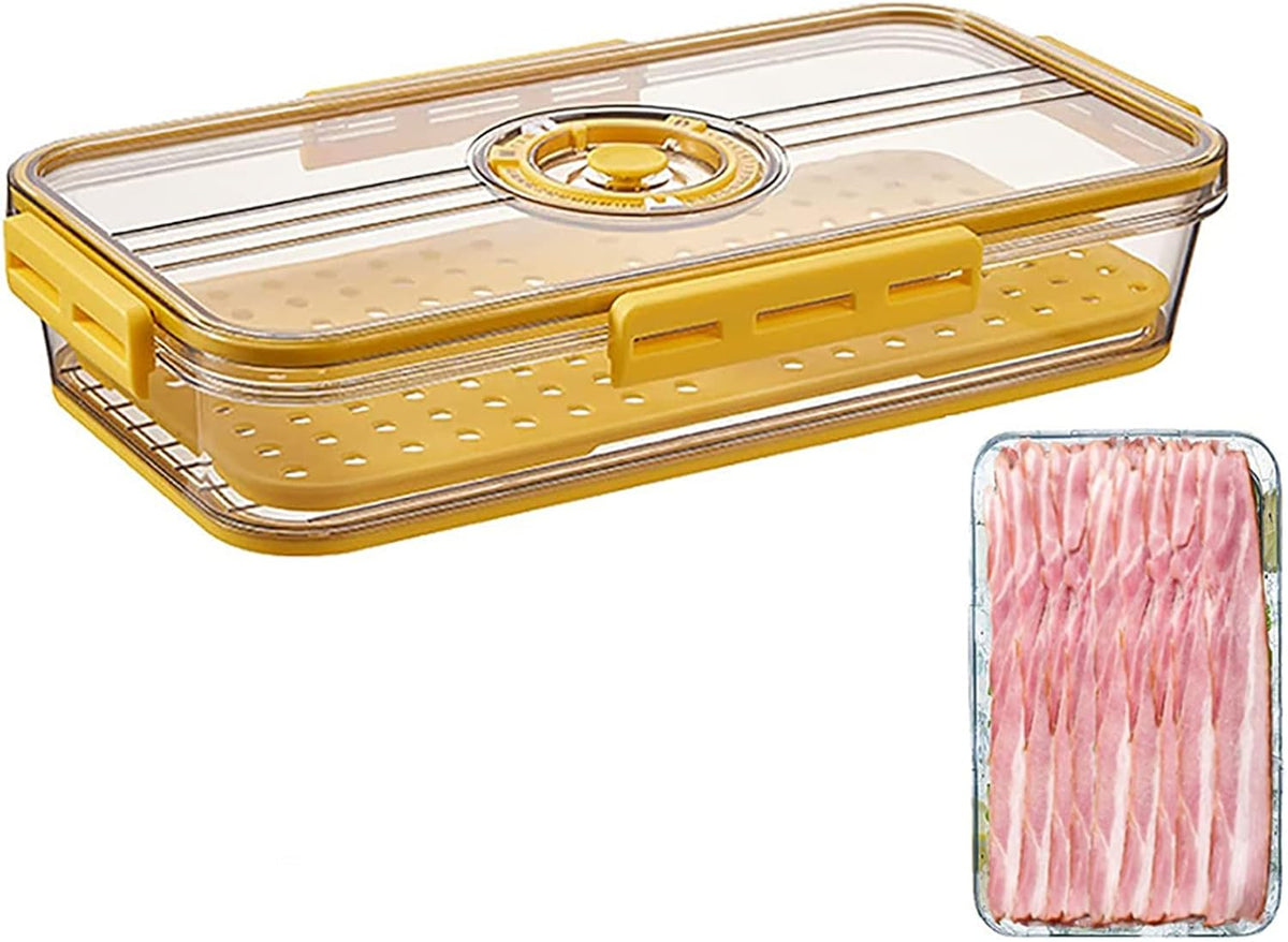 Airtight Bacon Keeper Containers with Lids, Premium Cold Cut Storage for Cheese, Deli Meat, Cookies & Meal Prep, Fridge & Freezer Safe (1 Pack)