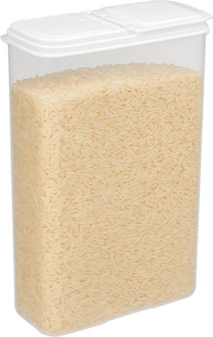 All Purpose Kitchen Organization Bag in Storage Container for Cereal, Flour, Sugar, Rice, 4 QT, White Lid