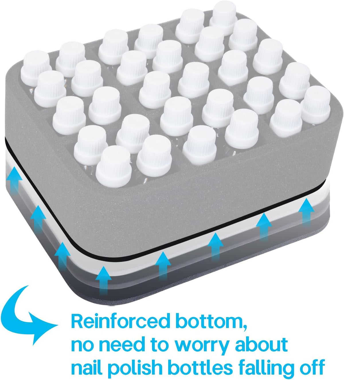 Essential oils Organizer Holder Foam Pad with Slots, Holds 40 bottles of 10ml、15ml Bottles, Removable Dividers，Black