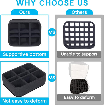 Essential oils Organizer Holder Foam Pad with Slots, Holds 40 bottles of 10ml、15ml Bottles, Removable Dividers，Black