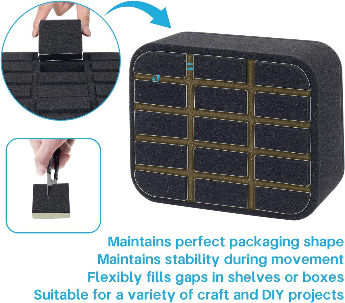 Essential oils Organizer Holder Foam Pad with Slots, Holds 40 bottles of 10ml、15ml Bottles, Removable Dividers，Black
