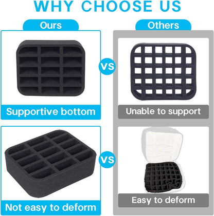 Essential oils Organizer Holder Foam Pad with Slots, Holds 40 bottles of 10ml、15ml Bottles, Removable Dividers，Black