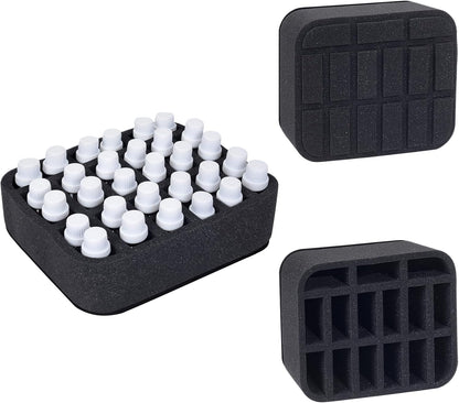 Essential oils Organizer Holder Foam Pad with Slots, Holds 40 bottles of 10ml、15ml Bottles, Removable Dividers，Black