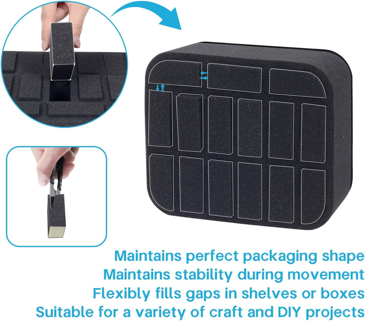 Essential oils Organizer Holder Foam Pad with Slots, Holds 40 bottles of 10ml、15ml Bottles, Removable Dividers，Black
