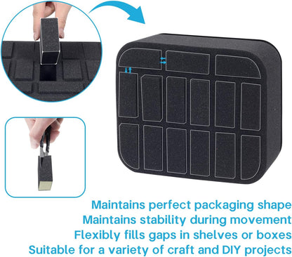 Essential oils Organizer Holder Foam Pad with Slots, Holds 40 bottles of 10ml、15ml Bottles, Removable Dividers，Black