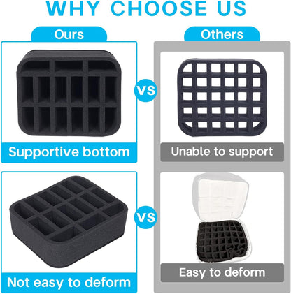 Essential oils Organizer Holder Foam Pad with Slots, Holds 40 bottles of 10ml、15ml Bottles, Removable Dividers，Black