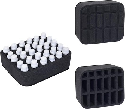 Essential oils Organizer Holder Foam Pad with Slots, Holds 40 bottles of 10ml、15ml Bottles, Removable Dividers，Black