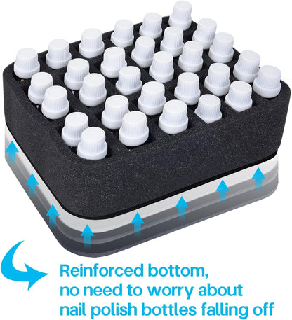 Essential oils Organizer Holder Foam Pad with Slots, Holds 40 bottles of 10ml、15ml Bottles, Removable Dividers，Black