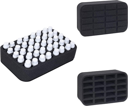 Essential oils Organizer Holder Foam Pad with Slots, Holds 40 bottles of 10ml、15ml Bottles, Removable Dividers，Black