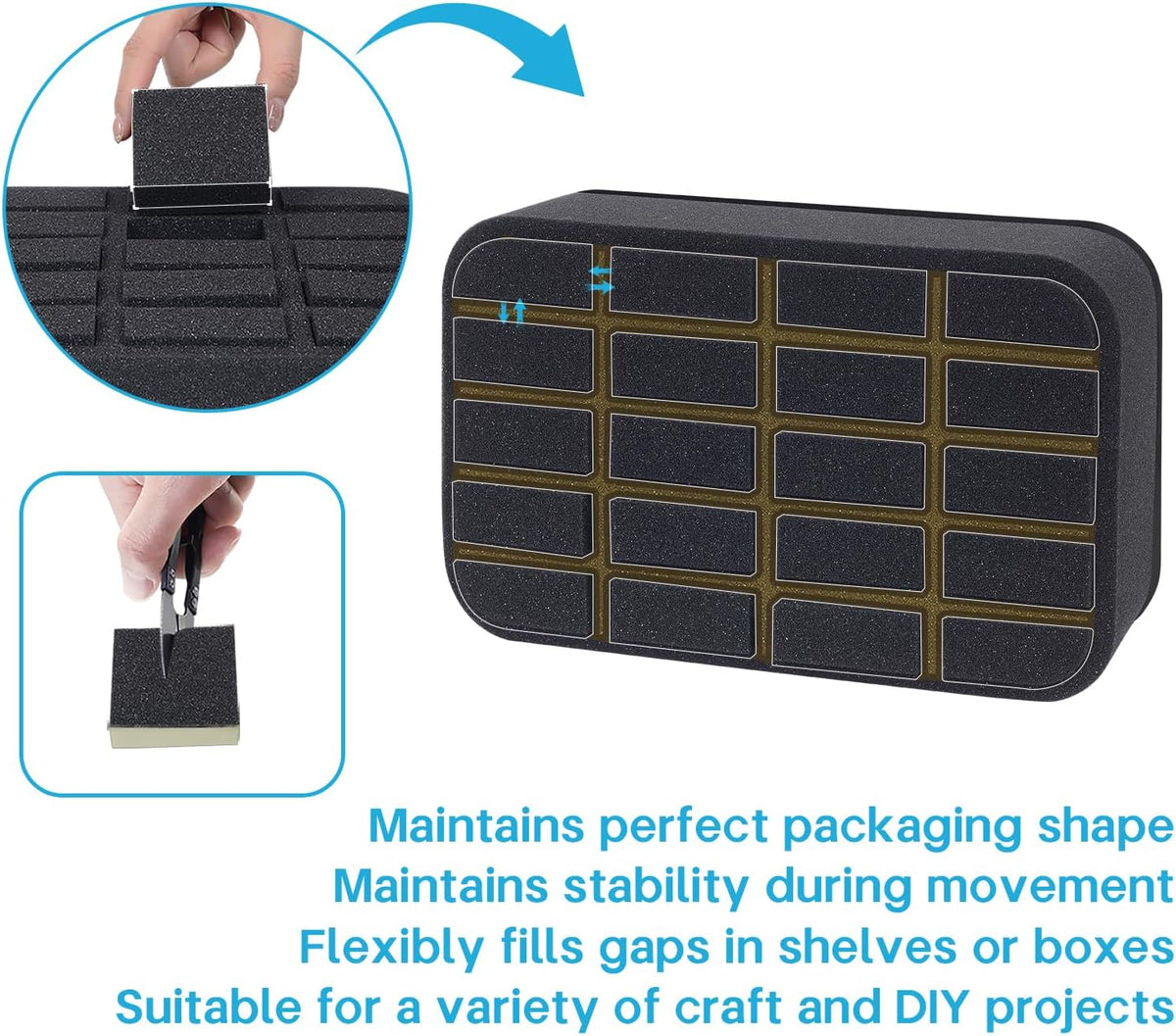 Essential oils Organizer Holder Foam Pad with Slots, Holds 40 bottles of 10ml、15ml Bottles, Removable Dividers，Black