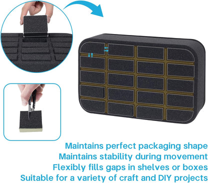 Essential oils Organizer Holder Foam Pad with Slots, Holds 40 bottles of 10ml、15ml Bottles, Removable Dividers，Black