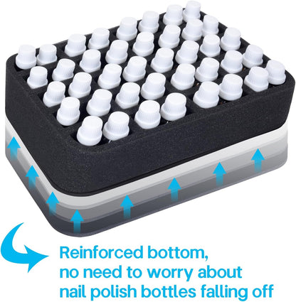 Essential oils Organizer Holder Foam Pad with Slots, Holds 40 bottles of 10ml、15ml Bottles, Removable Dividers，Black