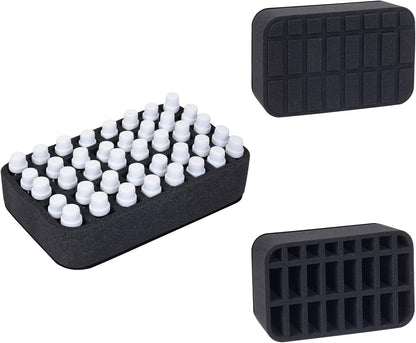 Essential oils Organizer Holder Foam Pad with Slots, Holds 40 bottles of 10ml、15ml Bottles, Removable Dividers，Black