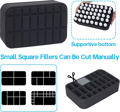 Essential oils Organizer Holder Foam Pad with Slots, Holds 40 bottles of 10ml、15ml Bottles, Removable Dividers，Black