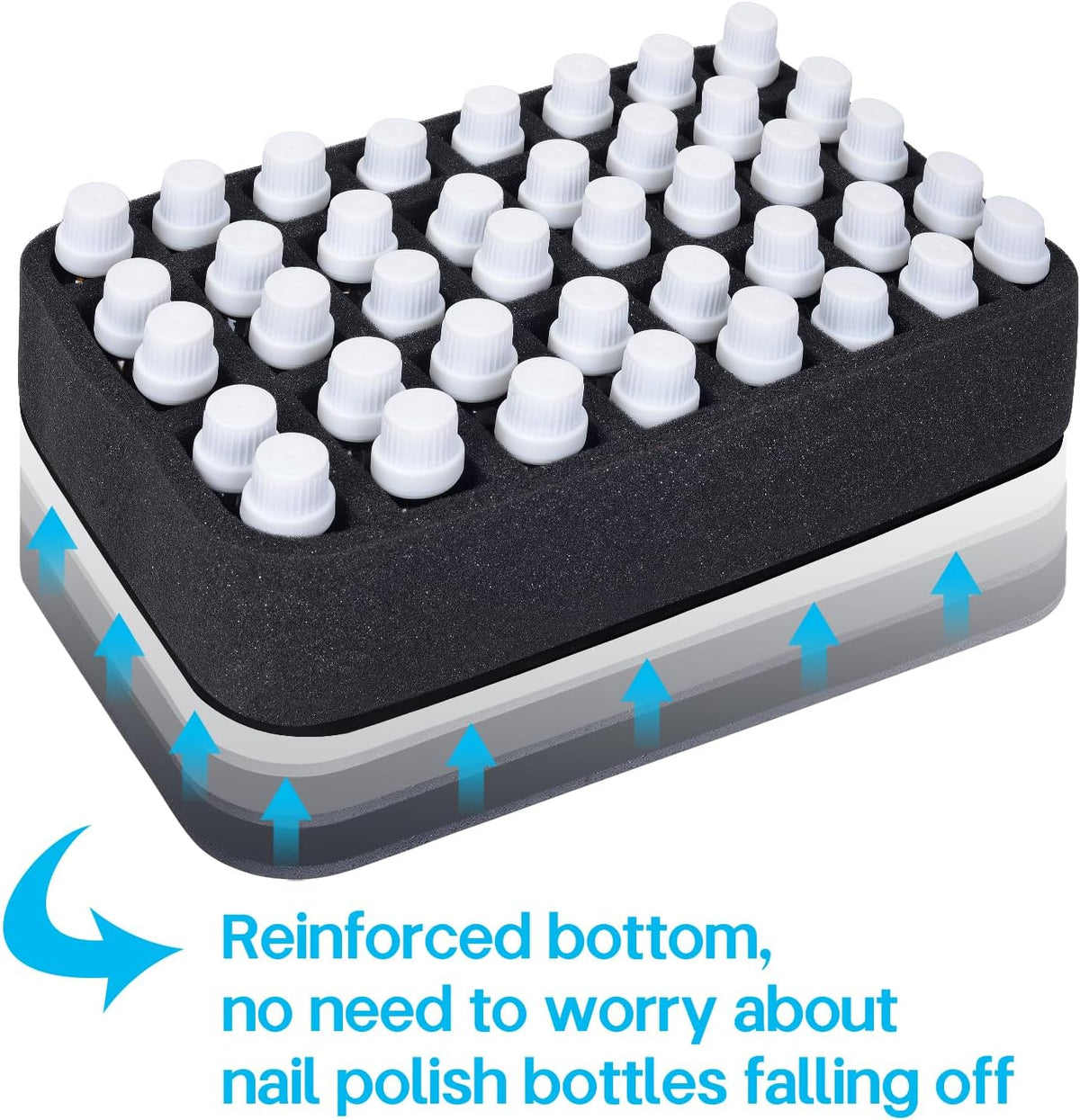 Essential oils Organizer Holder Foam Pad with Slots, Holds 40 bottles of 10ml、15ml Bottles, Removable Dividers，Black