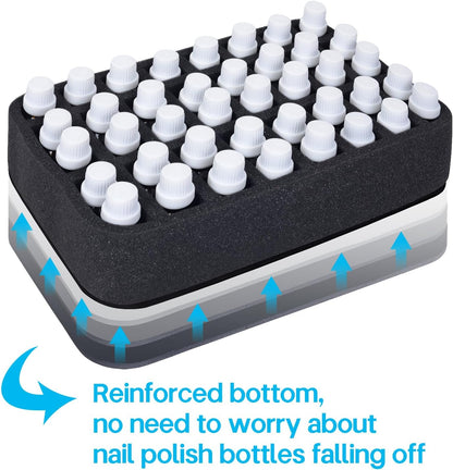 Essential oils Organizer Holder Foam Pad with Slots, Holds 40 bottles of 10ml、15ml Bottles, Removable Dividers，Black