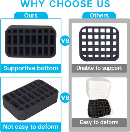 Essential oils Organizer Holder Foam Pad with Slots, Holds 40 bottles of 10ml、15ml Bottles, Removable Dividers，Black