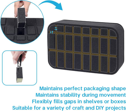 Essential oils Organizer Holder Foam Pad with Slots, Holds 40 bottles of 10ml、15ml Bottles, Removable Dividers，Black