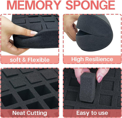 Essential oils Organizer Holder Foam Pad with Slots, Holds 40 bottles of 10ml、15ml Bottles, Removable Dividers，Black