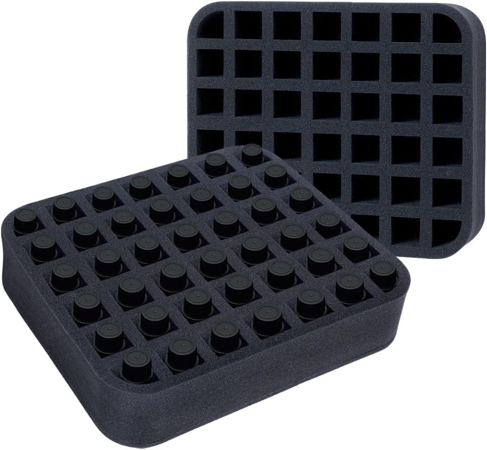 Essential oils Organizer Holder Foam Pad with Slots, Holds 40 bottles of 10ml、15ml Bottles, Removable Dividers，Black