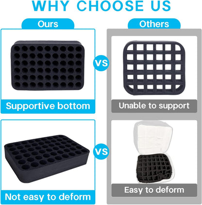 Essential oils Organizer Holder Foam Pad with Slots, Holds 40 bottles of 10ml、15ml Bottles, Removable Dividers，Black