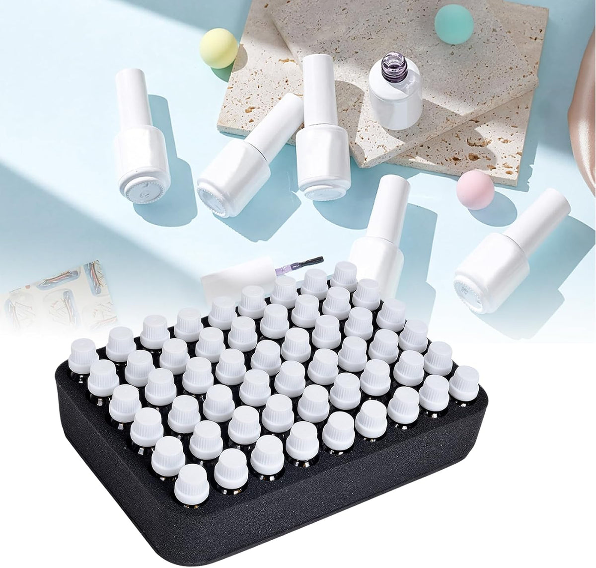 Essential oils Organizer Holder Foam Pad with Slots, Holds 40 bottles of 10ml、15ml Bottles, Removable Dividers，Black