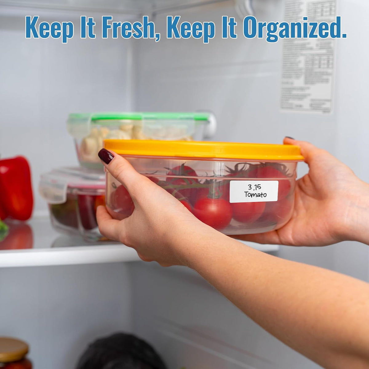 Removable Food Labels, 500 Count, 1 x 2 in, Blank Waterproof Stickers | No residue easy peel labels for freezer bags, jars, containers, and refrigerator food organization with durable adhesive