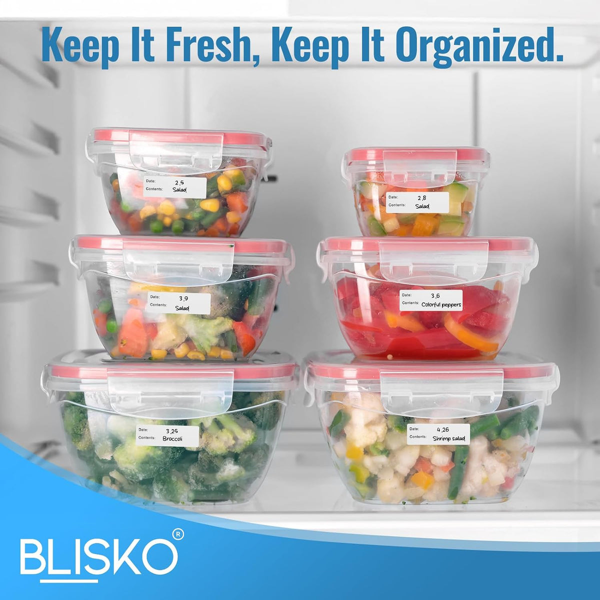 Removable Food Labels, 500 Count, 1 x 2 in, Blank Waterproof Stickers | No residue easy peel labels for freezer bags, jars, containers, and refrigerator food organization with durable adhesive