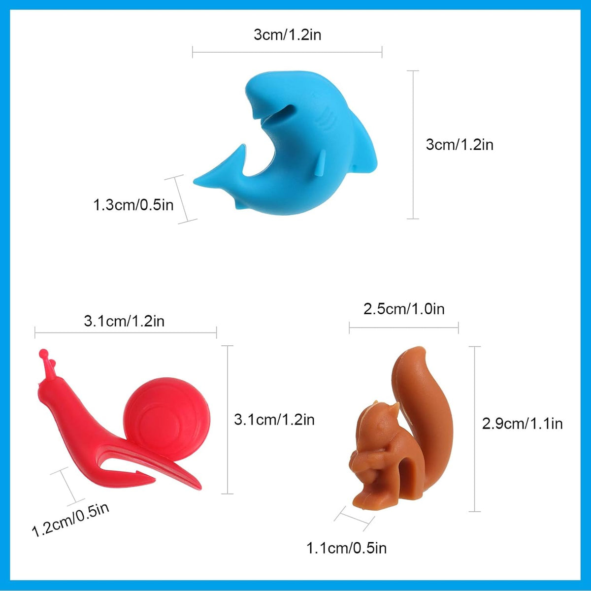 36 Pcs Silicone Tea Bag Holders Drink Markers Animal Identifier