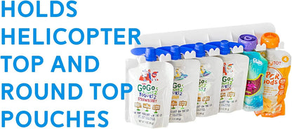 Squeeze Pouch Hanger - Baby Pouch Holder and Yogurt Organizer for Fridge - Simple Peel-and-Stick Installation - Hold Baby Food, Applesauce, and More - Kid Pouch Organizer Hanger