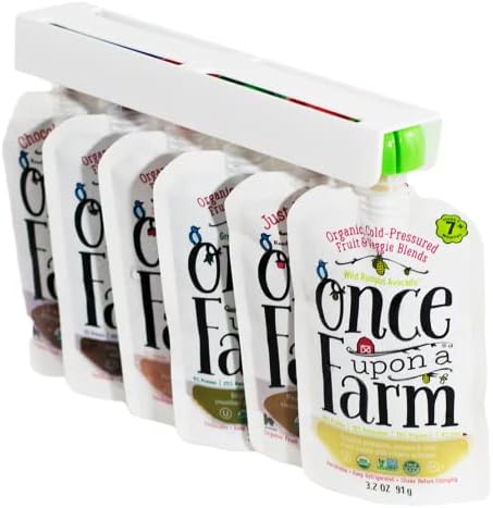 Squeeze Pouch Hanger - Baby Pouch Holder and Yogurt Organizer for Fridge - Simple Peel-and-Stick Installation - Hold Baby Food, Applesauce, and More - Kid Pouch Organizer Hanger