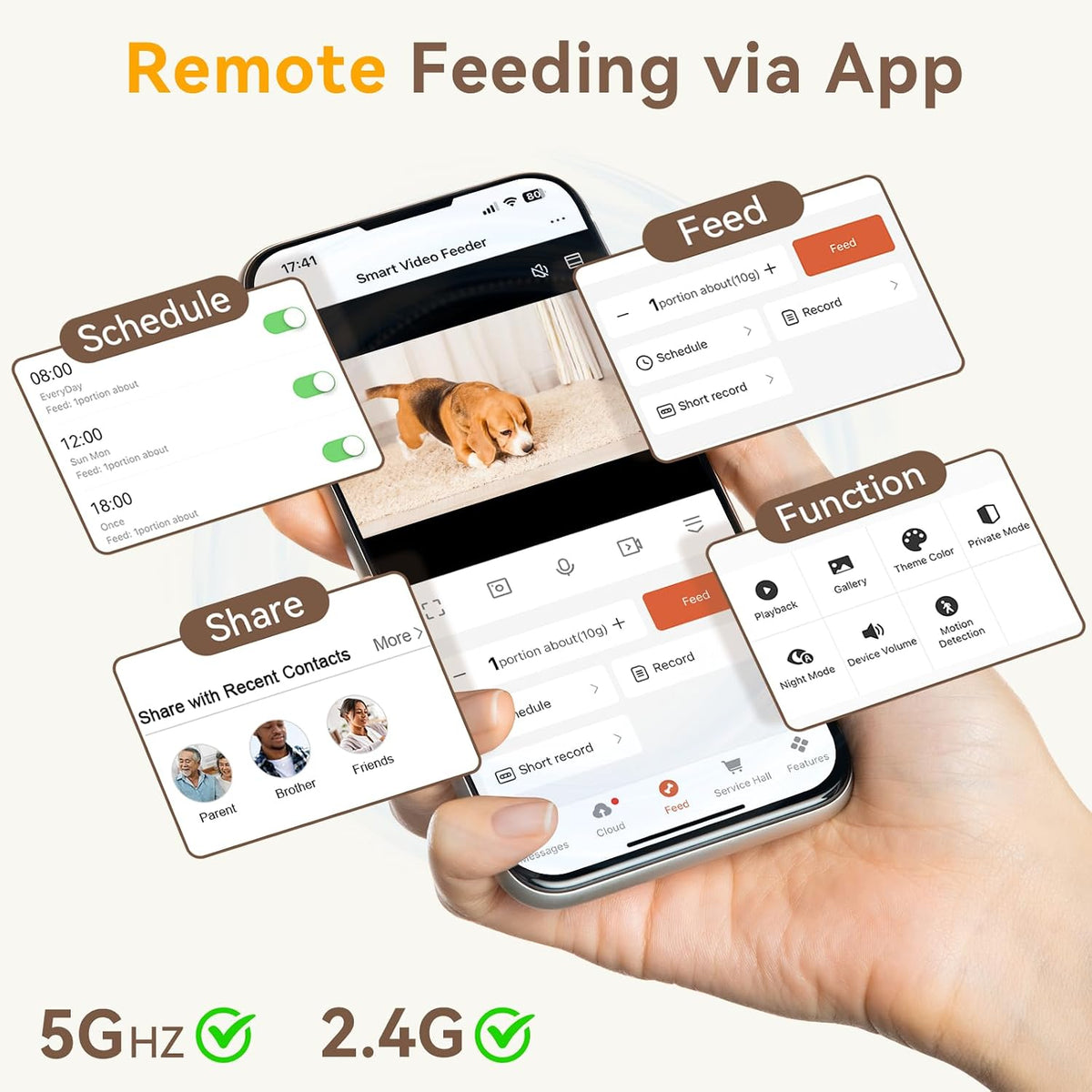 Automatic Dog Feeder with Camera: 8L/33 Cups 5G WiFi