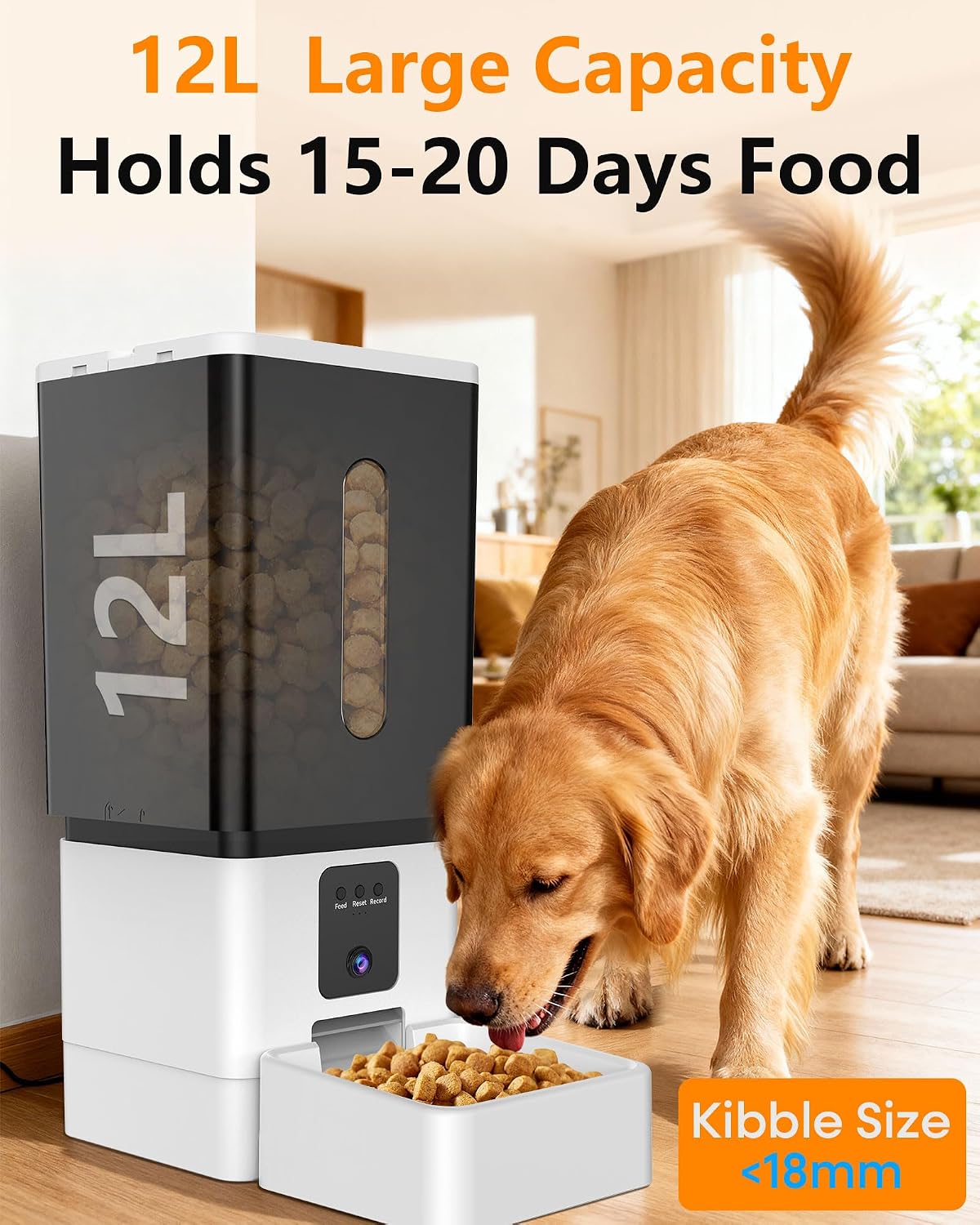 Automatic Dog Feeder with Camera: 8L/33 Cups 5G WiFi