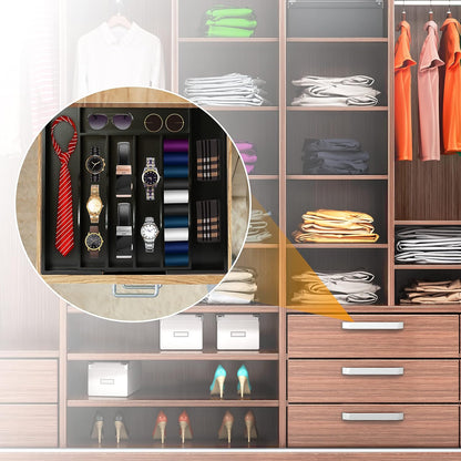 Silverware Organizer Kitchen Drawer Organizer Expandable Bamboo Utensil Holder Cutlery Tray for Kitchen Utensil and Flatware Bedroom Office
