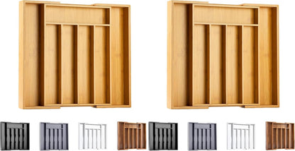 Silverware Organizer Kitchen Drawer Organizer Expandable Bamboo Utensil Holder Cutlery Tray for Kitchen Utensil and Flatware Bedroom Office