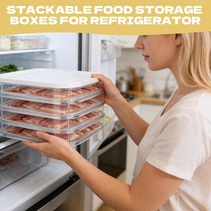 4 Pcs Deli Meat Container for Fridge Stackable Deli Containers with Lid and Tong Bacon Lunch Meat Keeper for Refrigerator Food Storage Boxes for Organizing Cold Cuts Salami and Cheese