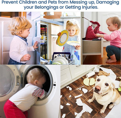 10 Pack Baby Proof Cabinet Locks Adjustable U Shaped,White