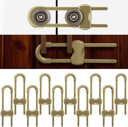 10 Pack Baby Proof Cabinet Locks Adjustable U Shaped,White