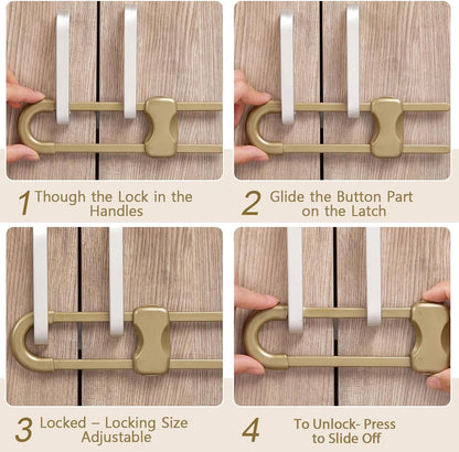 10 Pack Baby Proof Cabinet Locks Adjustable U Shaped,White