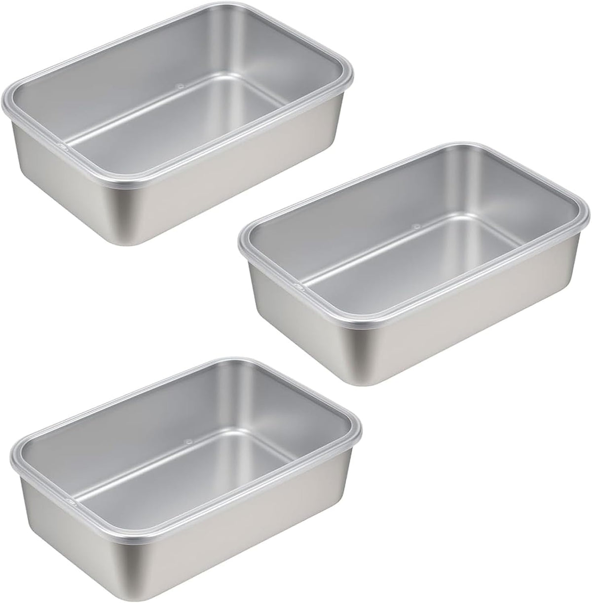 3 Pcs Cheese Container Deli Meat Storage for Refrigerator, Stainless Steel Luncheon Meat Storage with Lid Containers for Fridge, Food Container for Kitchen