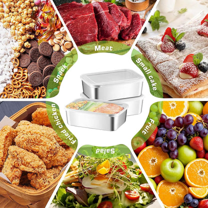 3 Pcs Cheese Container Deli Meat Storage for Refrigerator, Stainless Steel Luncheon Meat Storage with Lid Containers for Fridge, Food Container for Kitchen