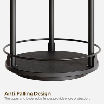 3-Tier Lazy Susan Organizer, Rotating Spice Rack, Spinning Organizer, Industrial Turntable Spice Rack Organizer for Cabinet, Kitchen Countertop, Pantry, Rustic Brown and Black SR23BR